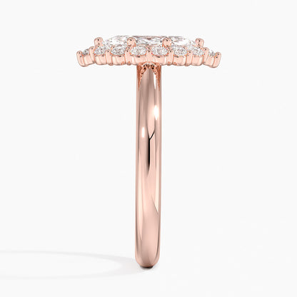 1.25 Karat Marquise Halo Tasarım Tektaş Laboratuvar Pırlanta Yüzük 18K-Illumina - Bold Diamonds