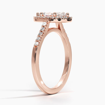 1,25 Karat Marquise Halo Tasarım Tektaş Laboratuvar Pırlanta Yüzük 18K - Lunara - Bold Diamonds