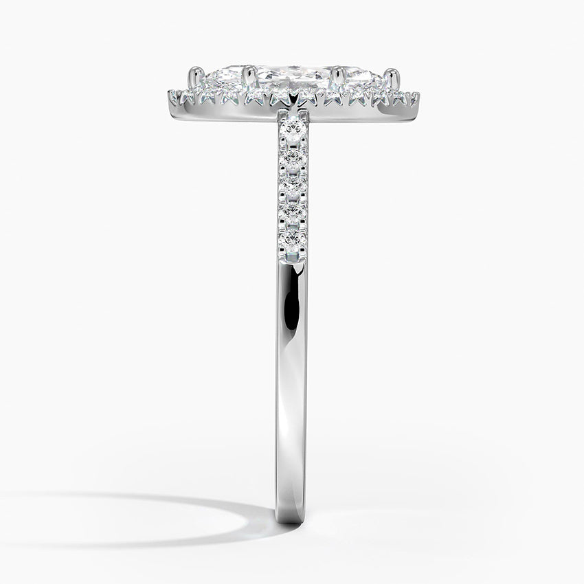1,25 Karat Marquise Halo Tasarım Tektaş Laboratuvar Pırlanta Yüzük 18K - Lunara - Bold Diamonds