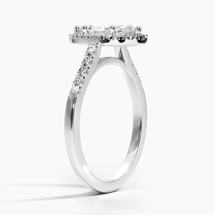 1,25 Karat Marquise Halo Tasarım Tektaş Laboratuvar Pırlanta Yüzük 18K - Lunara - Bold Diamonds