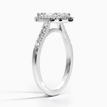 1,25 Karat Marquise Halo Tasarım Tektaş Laboratuvar Pırlanta Yüzük 18K - Lunara - Bold Diamonds