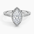 1,25 Karat Marquise Halo Tasarım Tektaş Laboratuvar Pırlanta Yüzük 18K - Lunara - Bold Diamonds