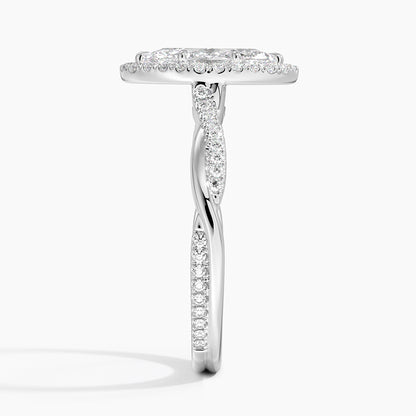 1.25 Karat Marquise Halo Tasarım Tektaş Laboratuvar Pırlanta Yüzük 18K -Magnara - Bold Diamonds