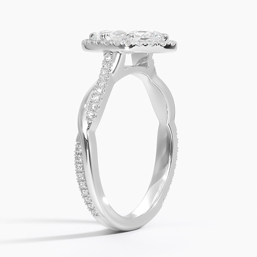 1.25 Karat Marquise Halo Tasarım Tektaş Laboratuvar Pırlanta Yüzük 18K -Magnara - Bold Diamonds