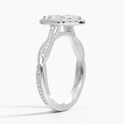 1.25 Karat Marquise Halo Tasarım Tektaş Laboratuvar Pırlanta Yüzük 18K -Magnara - Bold Diamonds