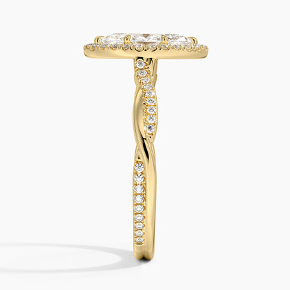 1.25 Karat Marquise Halo Tasarım Tektaş Laboratuvar Pırlanta Yüzük 18K -Magnara - Bold Diamonds