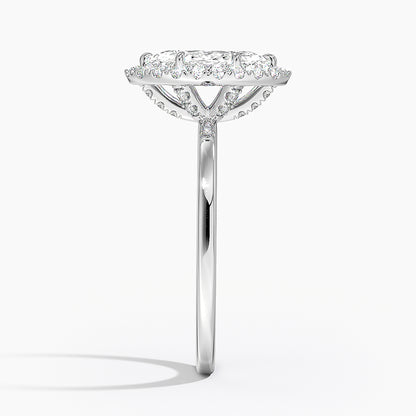 1.25 Karat Marquise Halo Tasarım Tektaş Laboratuvar Pırlanta Yüzük 18K -Ophelia - Bold Diamonds