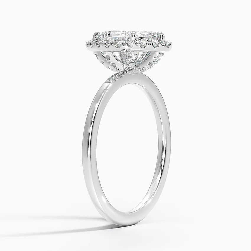 1.25 Karat Marquise Halo Tasarım Tektaş Laboratuvar Pırlanta Yüzük 18K -Ophelia - Bold Diamonds