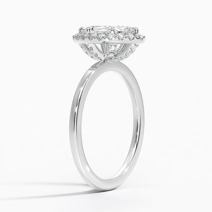 1.25 Karat Marquise Halo Tasarım Tektaş Laboratuvar Pırlanta Yüzük 18K -Ophelia - Bold Diamonds