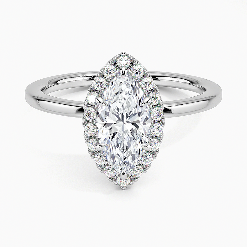 1.25 Karat Marquise Halo Tasarım Tektaş Laboratuvar Pırlanta Yüzük 18K -Ophelia - Bold Diamonds
