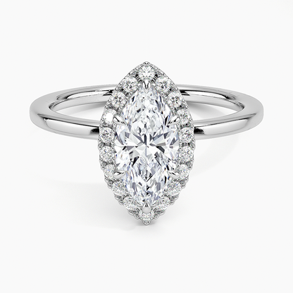 1.25 Karat Marquise Halo Tasarım Tektaş Laboratuvar Pırlanta Yüzük 18K -Ophelia - Bold Diamonds