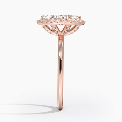 1.25 Karat Marquise Halo Tasarım Tektaş Laboratuvar Pırlanta Yüzük 18K -Ophelia - Bold Diamonds