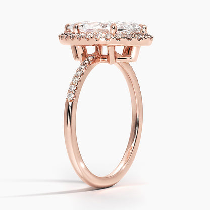 1.25 Karat Marquise Halo Tasarım Tektaş Laboratuvar Pırlanta Yüzük 18K -Valora - Bold Diamonds