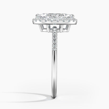 1.25 Karat Marquise Halo Tasarım Tektaş Laboratuvar Pırlanta Yüzük 18K -Valora - Bold Diamonds