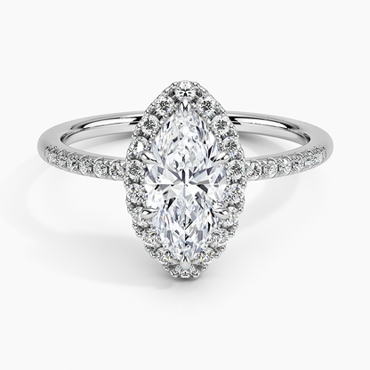 1.25 Karat Marquise Halo Tasarım Tektaş Laboratuvar Pırlanta Yüzük 18K -Valora - Bold Diamonds