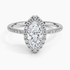 1.25 Karat Marquise Halo Tasarım Tektaş Laboratuvar Pırlanta Yüzük 18K -Valora - Bold Diamonds