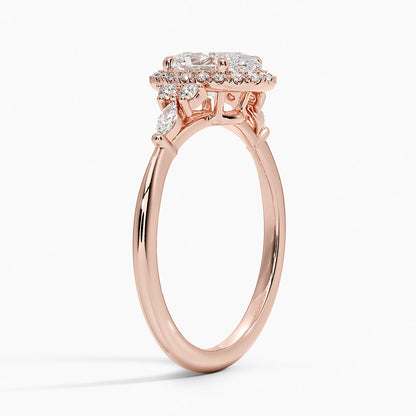 1.25 Karat Oval Halo Tasarım Tektaş Laboratuvar Pırlanta Yüzük 18K  -Amara - Bold Diamonds