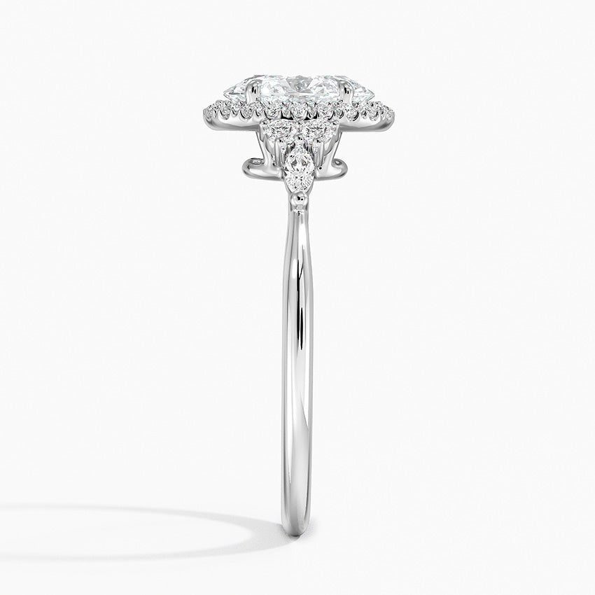 1.25 Karat Oval Halo Tasarım Tektaş Laboratuvar Pırlanta Yüzük 18K  -Amara - Bold Diamonds
