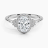 1.25 Karat Oval Halo Tasarım Tektaş Laboratuvar Pırlanta Yüzük 18K  -Amara - Bold Diamonds