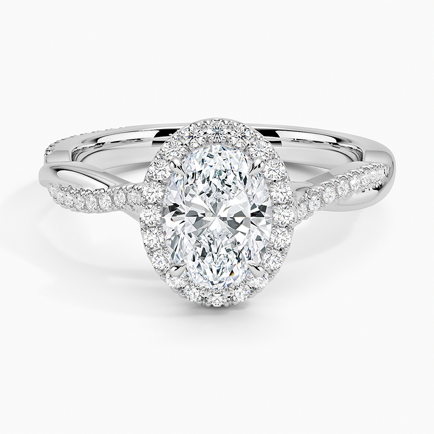 1.25 Karat Oval Halo Tasarım Tektaş Laboratuvar Pırlanta Yüzük 18K -Diamora - Bold Diamonds