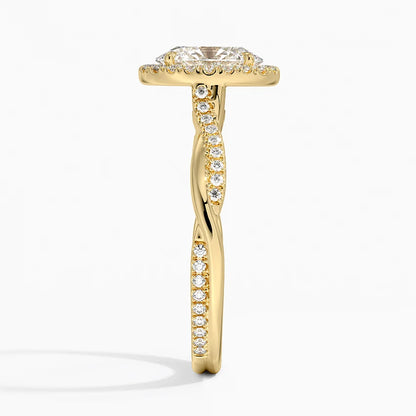 1.25 Karat Oval Halo Tasarım Tektaş Laboratuvar Pırlanta Yüzük 18K -Diamora - Bold Diamonds