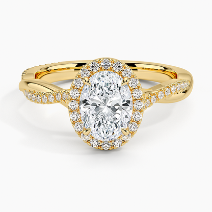 1.25 Karat Oval Halo Tasarım Tektaş Laboratuvar Pırlanta Yüzük 18K -Diamora - Bold Diamonds