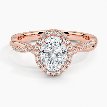 1.25 Karat Oval Halo Tasarım Tektaş Laboratuvar Pırlanta Yüzük 18K -Diamora - Bold Diamonds