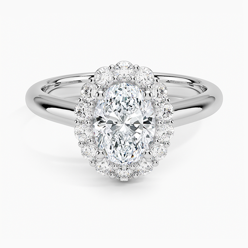 1.25 Karat Oval Halo Tasarım Tektaş Laboratuvar Pırlanta Yüzük 18K -Illumina - Bold Diamonds