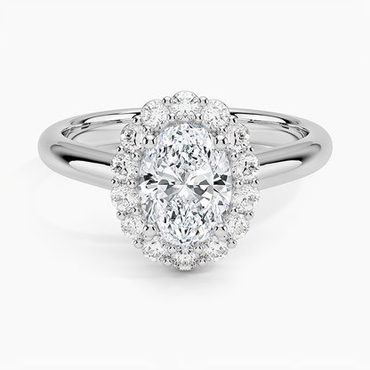 1.25 Karat Oval Halo Tasarım Tektaş Laboratuvar Pırlanta Yüzük 18K -Illumina - Bold Diamonds