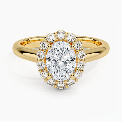 1.25 Karat Oval Halo Tasarım Tektaş Laboratuvar Pırlanta Yüzük 18K -Illumina - Bold Diamonds