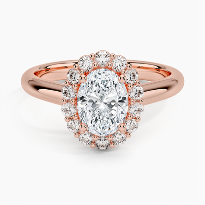 1.25 Karat Oval Halo Tasarım Tektaş Laboratuvar Pırlanta Yüzük 18K -Illumina - Bold Diamonds