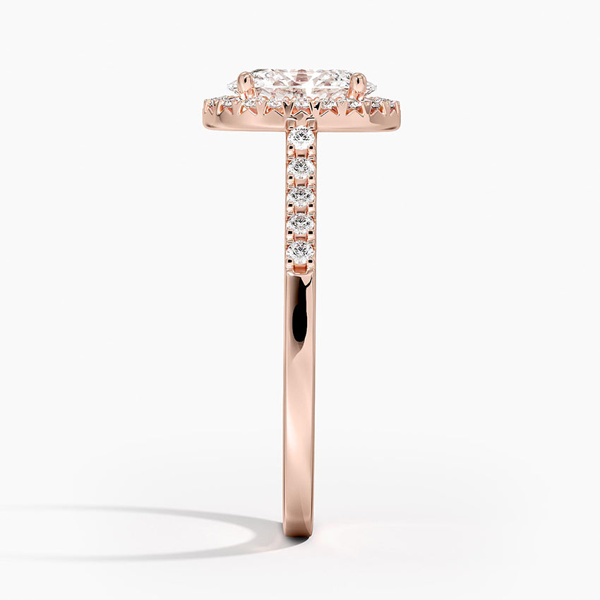 1,25 Karat Oval Halo Tasarım Tektaş Laboratuvar Pırlanta Yüzük 18K - Lunara - Bold Diamonds