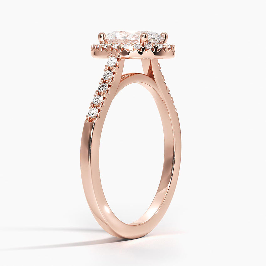1,25 Karat Oval Halo Tasarım Tektaş Laboratuvar Pırlanta Yüzük 18K - Lunara - Bold Diamonds