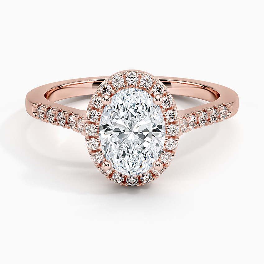 1,25 Karat Oval Halo Tasarım Tektaş Laboratuvar Pırlanta Yüzük 18K - Lunara - Bold Diamonds