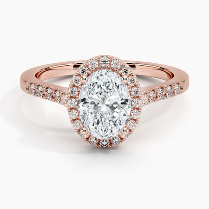 1,25 Karat Oval Halo Tasarım Tektaş Laboratuvar Pırlanta Yüzük 18K - Lunara - Bold Diamonds