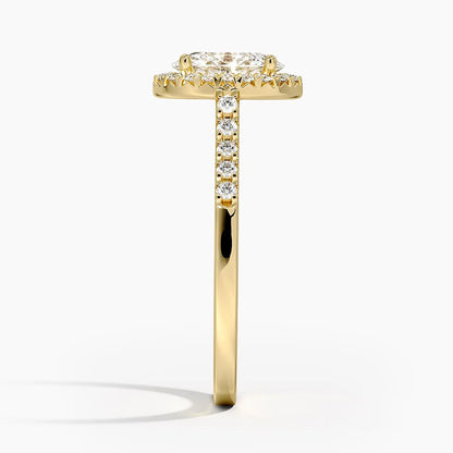 1,25 Karat Oval Halo Tasarım Tektaş Laboratuvar Pırlanta Yüzük 18K - Lunara - Bold Diamonds