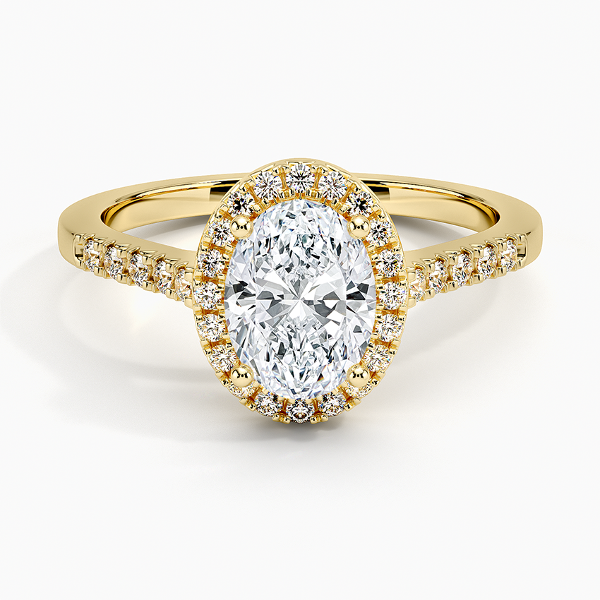 1,25 Karat Oval Halo Tasarım Tektaş Laboratuvar Pırlanta Yüzük 18K - Lunara - Bold Diamonds