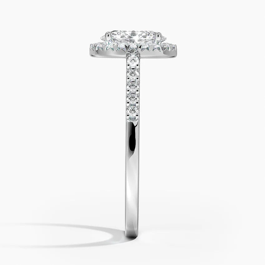 1,25 Karat Oval Halo Tasarım Tektaş Laboratuvar Pırlanta Yüzük 18K - Lunara - Bold Diamonds