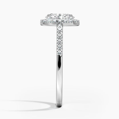 1,25 Karat Oval Halo Tasarım Tektaş Laboratuvar Pırlanta Yüzük 18K - Lunara - Bold Diamonds