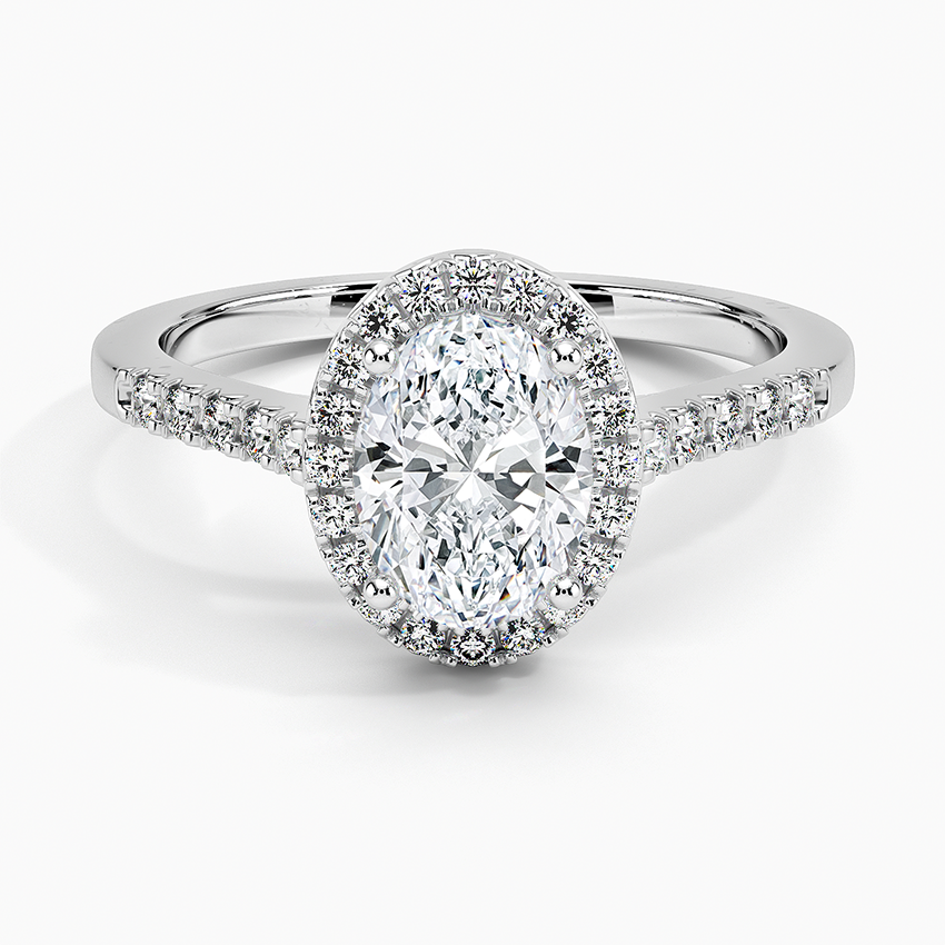 1,25 Karat Oval Halo Tasarım Tektaş Laboratuvar Pırlanta Yüzük 18K - Lunara - Bold Diamonds