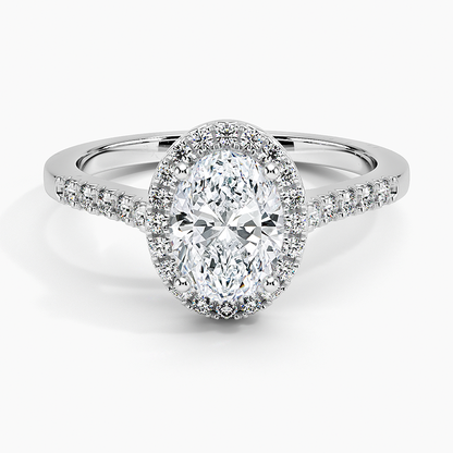1,25 Karat Oval Halo Tasarım Tektaş Laboratuvar Pırlanta Yüzük 18K - Lunara - Bold Diamonds