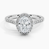1,25 Karat Oval Halo Tasarım Tektaş Laboratuvar Pırlanta Yüzük 18K - Lunara - Bold Diamonds