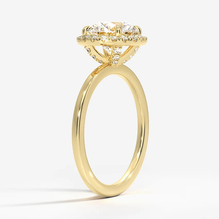 1,25 Karat Oval Halo Tasarım Tektaş Laboratuvar Pırlanta Yüzük 18K -Ophelia - Bold Diamonds
