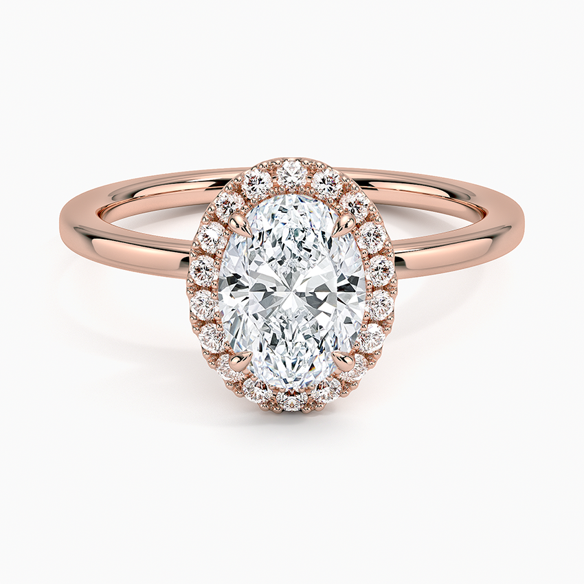 1,25 Karat Oval Halo Tasarım Tektaş Laboratuvar Pırlanta Yüzük 18K -Ophelia - Bold Diamonds