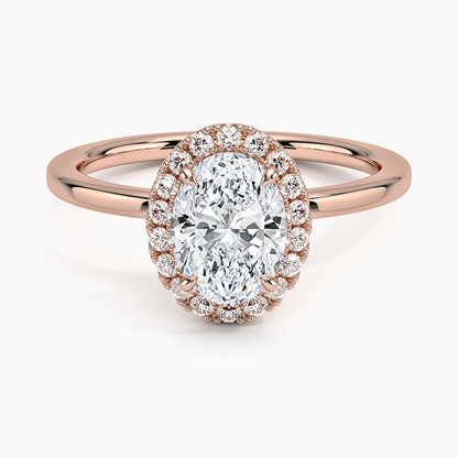 1,25 Karat Oval Halo Tasarım Tektaş Laboratuvar Pırlanta Yüzük 18K -Ophelia - Bold Diamonds