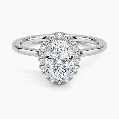 1,25 Karat Oval Halo Tasarım Tektaş Laboratuvar Pırlanta Yüzük 18K -Ophelia - Bold Diamonds
