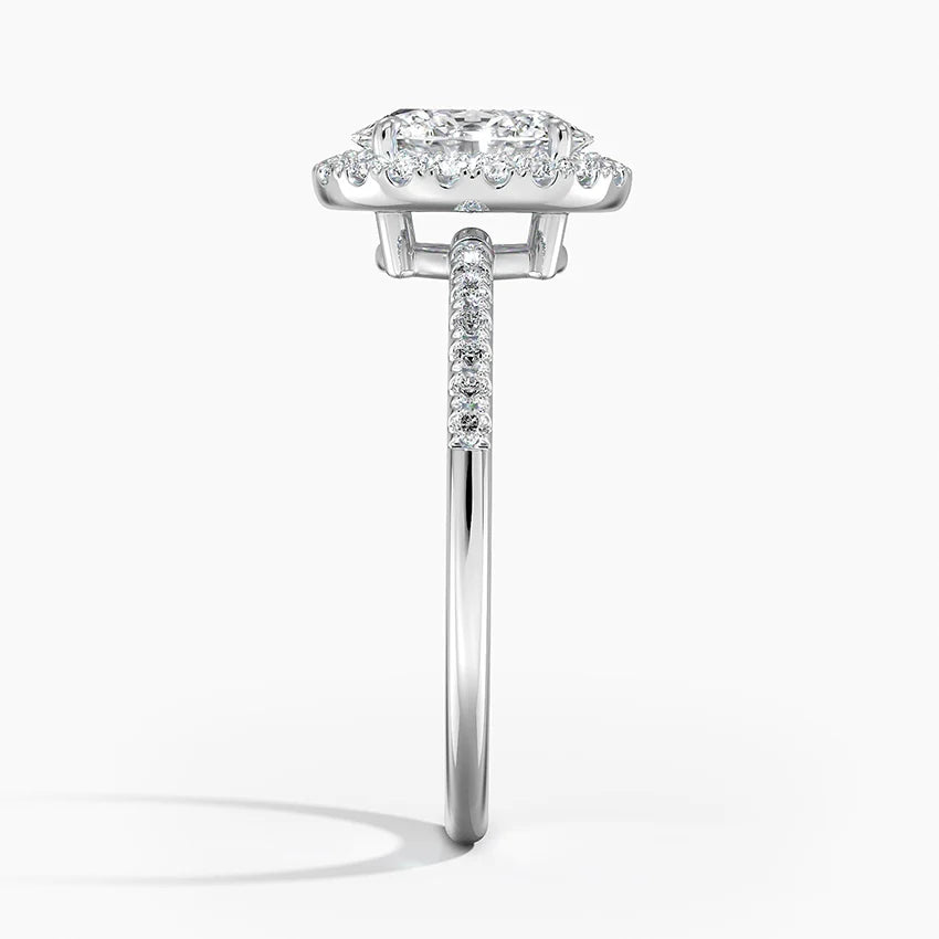 1.25 Karat Oval Halo Tasarım Tektaş Laboratuvar Pırlanta Yüzük 18K -Valora - Bold Diamonds