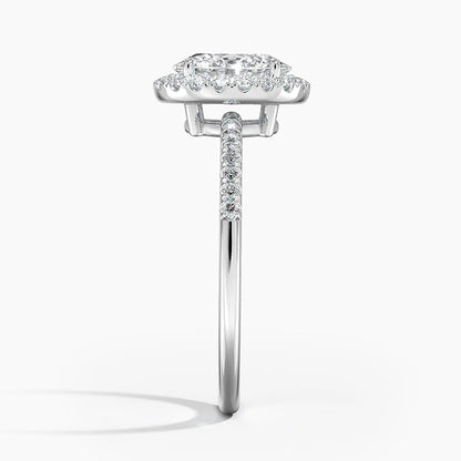 1.25 Karat Oval Halo Tasarım Tektaş Laboratuvar Pırlanta Yüzük 18K -Valora - Bold Diamonds
