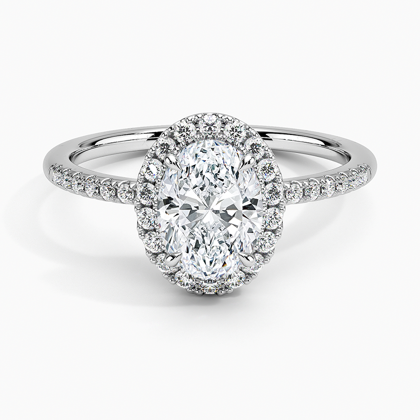 1.25 Karat Oval Halo Tasarım Tektaş Laboratuvar Pırlanta Yüzük 18K -Valora - Bold Diamonds