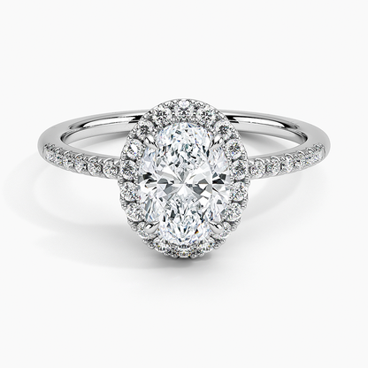 1.25 Karat Oval Halo Tasarım Tektaş Laboratuvar Pırlanta Yüzük 18K -Valora - Bold Diamonds